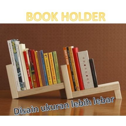 Wooden book holder / Penyangga buku kayu / stand buku / rak buku