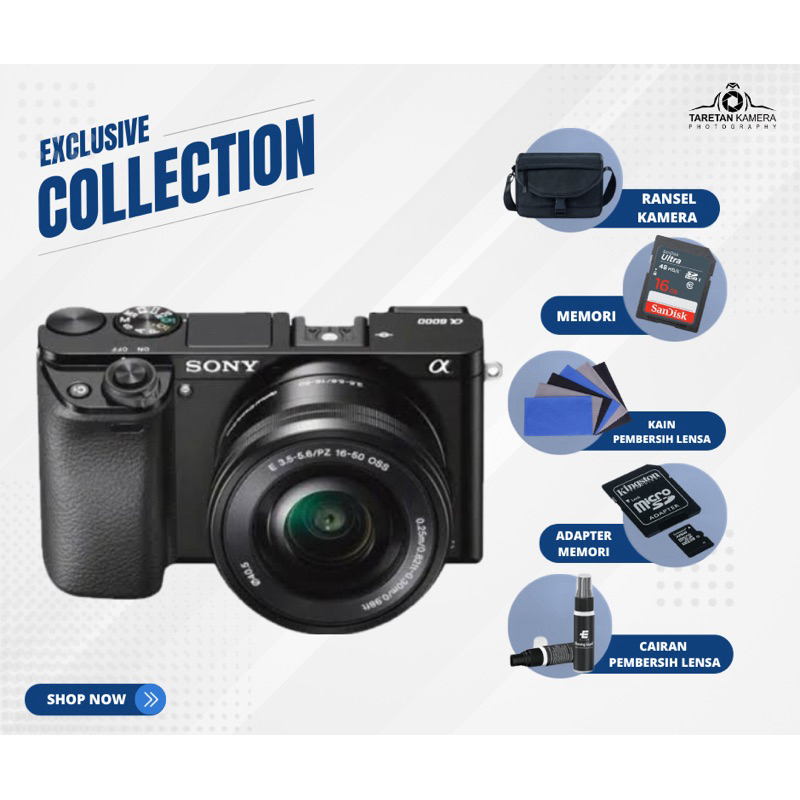 Kamera miroles sony a6000 dan Kit flip wifi Bonus Memori dan Banyak