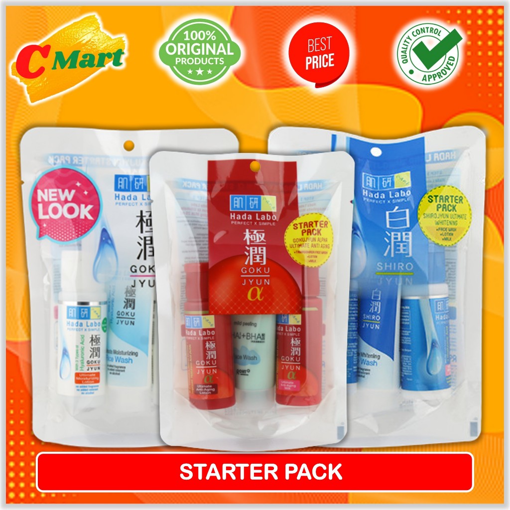 Hada Labo Starter Pack Series 20gr - Gokujyun - Shirojyun - Alpha Anti Aging - Skincare - CMart