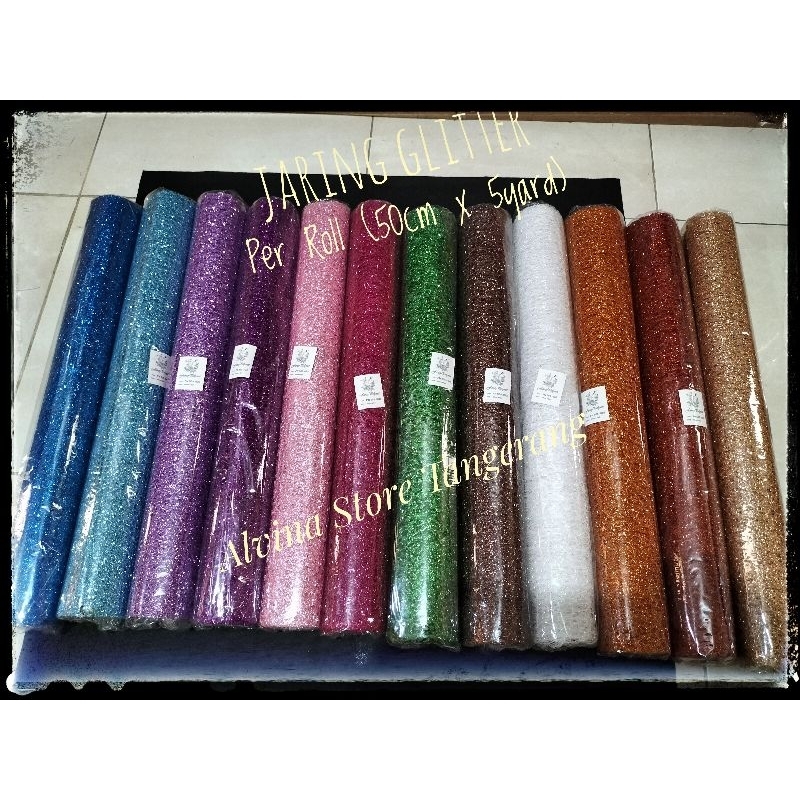 

Kertas Buket Jaring Glitter Pembungkus Bunga, Kado dan Dekorasi