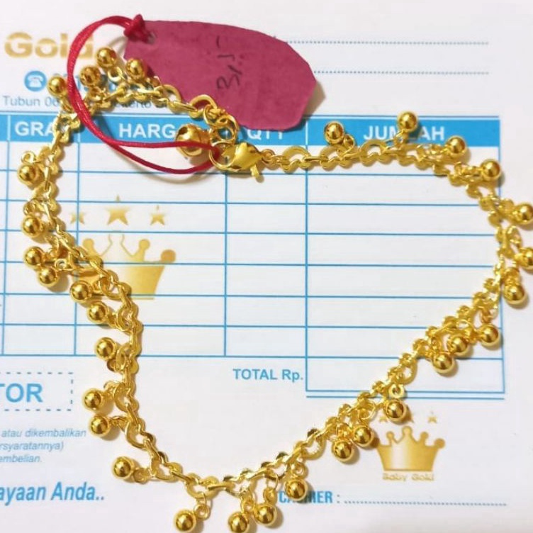 Selalu Baru gelang kaki india emas asli dapat surat dari toko