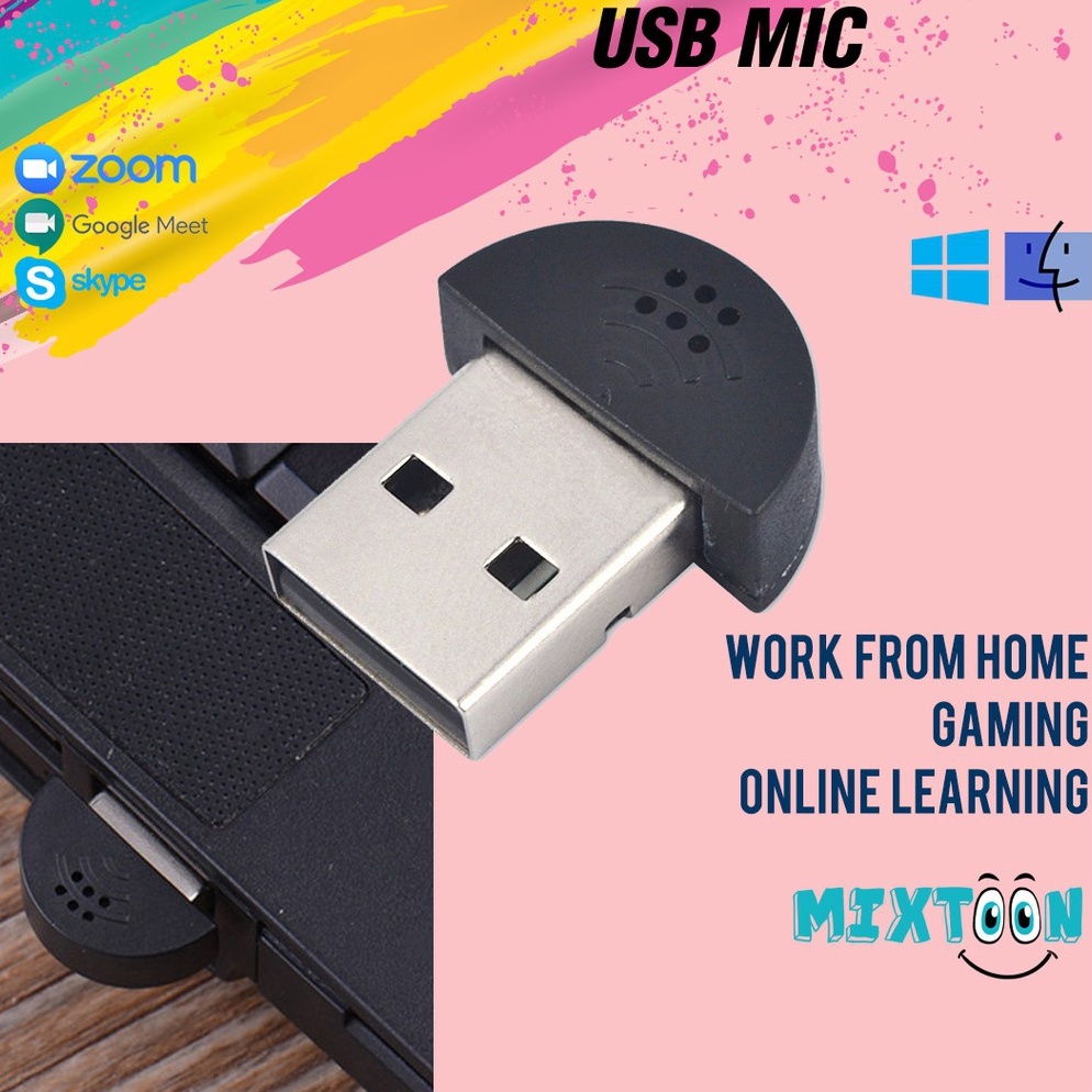 Diskon Mic USB U01 Mikrofon Mini Microphone PC Microfon Laptop Mikropon Mik Support Mac & Zoom Meeti