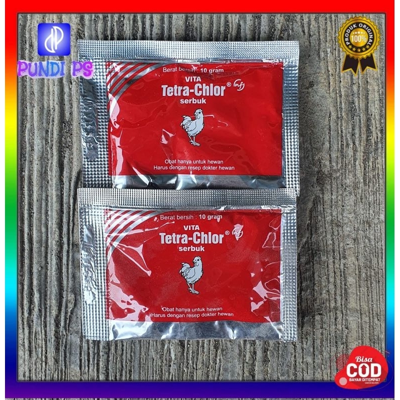 TETRA CHLOR Serbuk 10 gram 50 gram Obat Ayam CRD Ngorok Snot Sachet 10gram