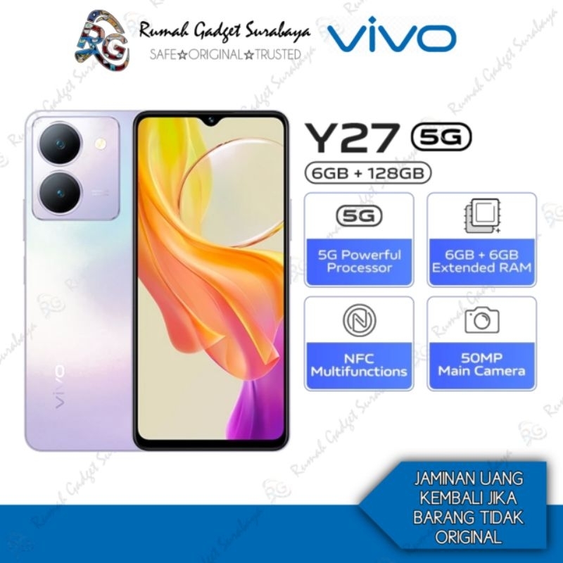Vivo Y27 5G 6GB / 128GB Bergaransi Resmi Vivo  indonesia