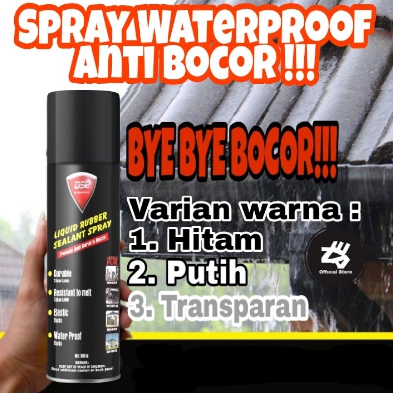 Semprotan pelapis anti bocor serbaguna untuk genteng, dinding, dak beton, kayu, besi, dan plastik, w