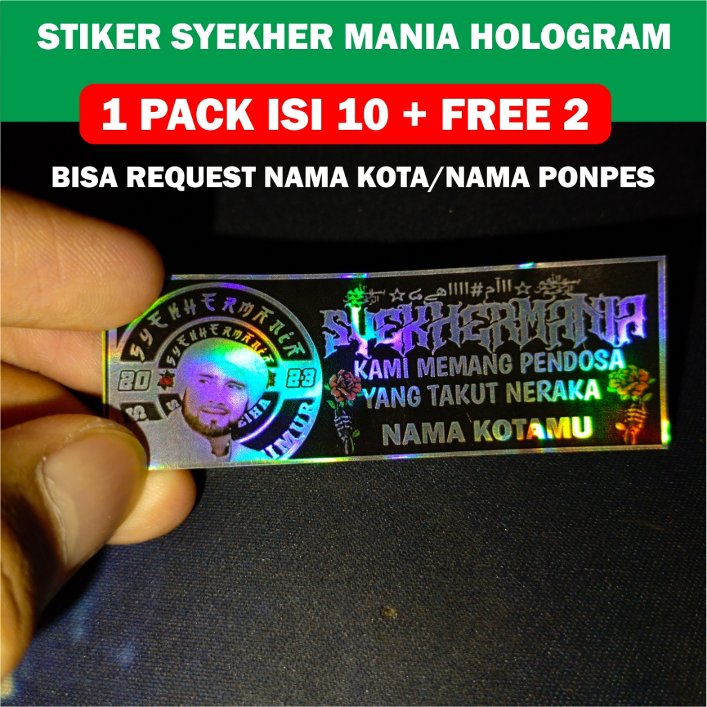 

(Stiker hologram isi 12 pcs) Stiker Syekher Mania Hologram Terbaru