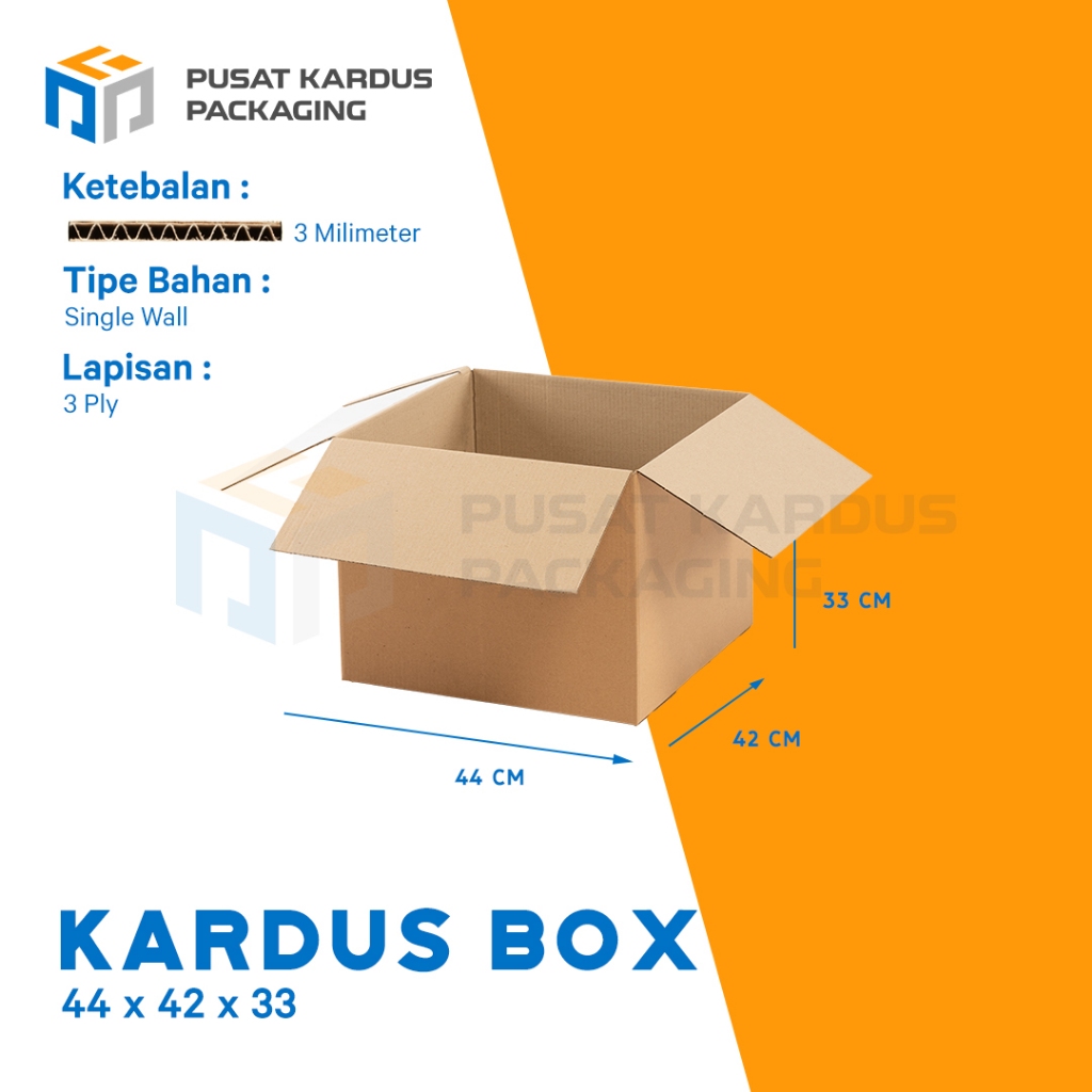 

Kardus Polos Pindahan, Single Wall 44x42x33