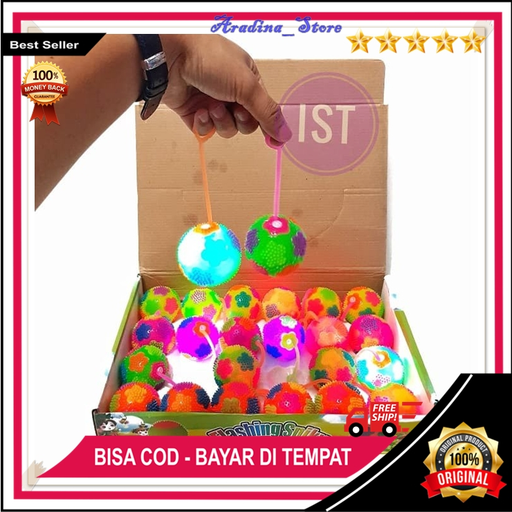 Mainan Anak Laki laki Mainan Edukasi 1 Tahun Yoyo Bola Lampu Bunyi Warna Warni Flashing Spike Ball M