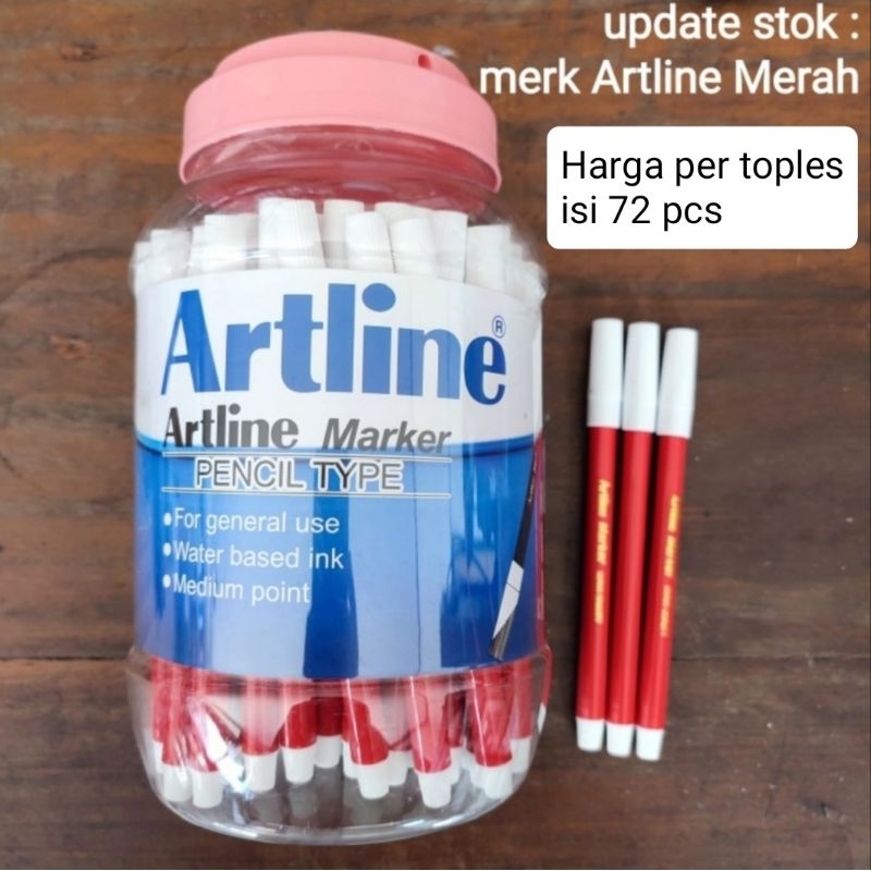 

PER TOPLES isi 72 pcs Spidol Artline kecil merah EK 316 T Red sepidol