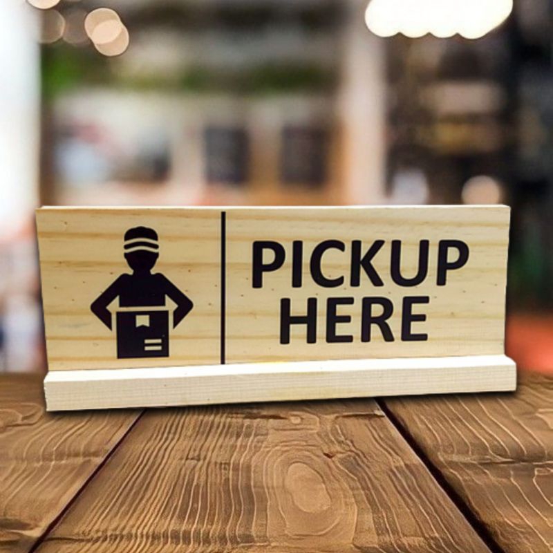 

PAPAN TANDA MEJA "PICKUP HERE" SIGN BOARD 30X12CM