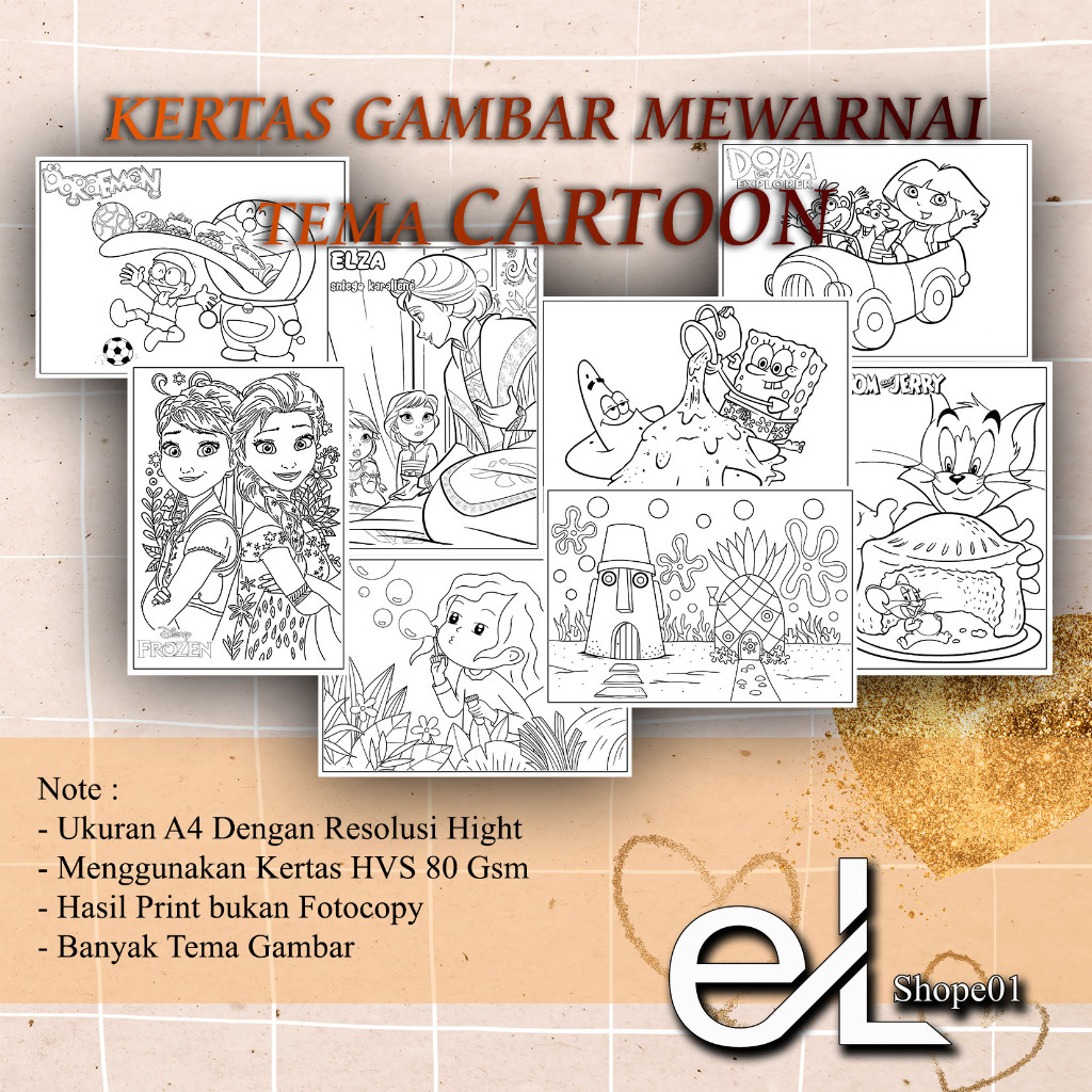

Kertas Gambar Mewarnai Tema CARTOON