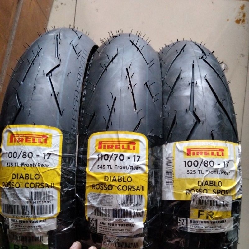 PIRELLI DIABLO ROSSO SPORT / DIABLO CORSA II BAN LUAR TUBELESS PIRELLI. SCOOTER / ANGEL CITY DUA 2 DEPAN BELAKANG BAN SOFT COMPOUND RACING MOTOR BEBEK MATIC BEAT VARIO CB CBR SONIC GLPRO CB150R CBR150R VIXION R15 GSX 150 R