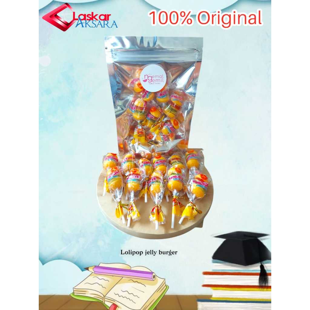 

Lolipop Jelly Burger Lolipop Susun Bentuk Burger Jeli Burger Viral / Premium