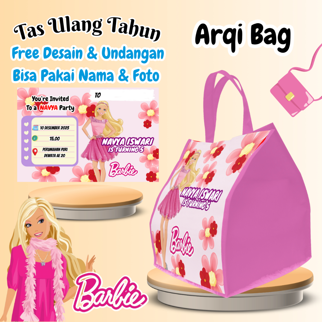 

60 Tas Free Undangan Ulang Tahun Anak Bisa Custom Goodiebag Murah Muat Box Bento
