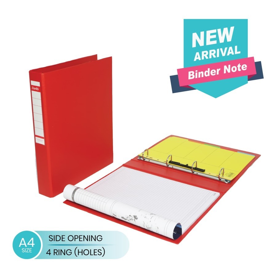 

Bantex Binder Noted A4 Side Opening 4 Ring