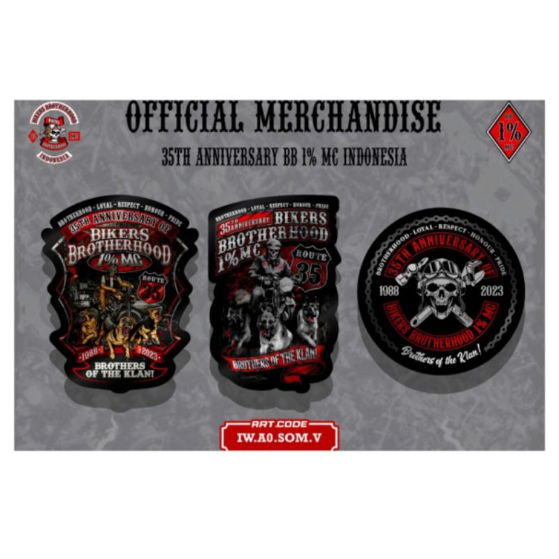

Sticker Anniversary Bikers Brotherhood 1% Mc 35th