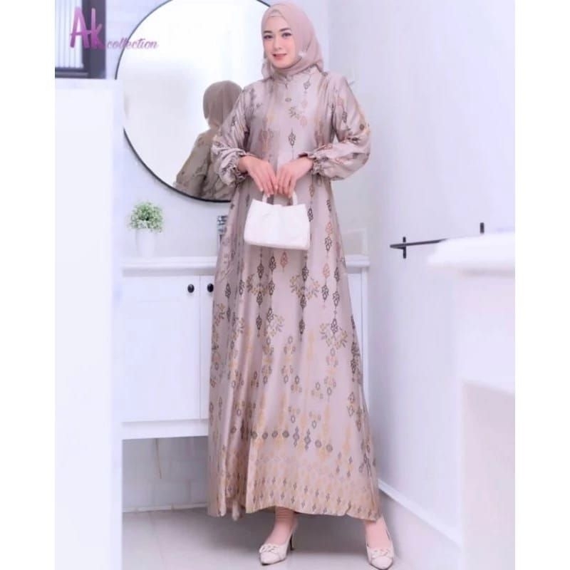 Gamis Silk Premium - Gamis Wanita Silk Premium Gamis Silk Premium Original Gamis Jumbo Busui Gamis M