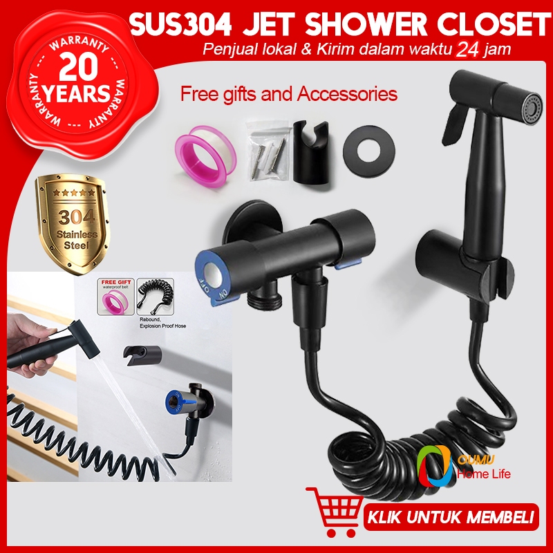 SUS304 Jet Shower Closet/Kran Cabang 2/Jet Washer Toilet/Kran Toilet Duduk 1 Set/Shower Closet Duduk