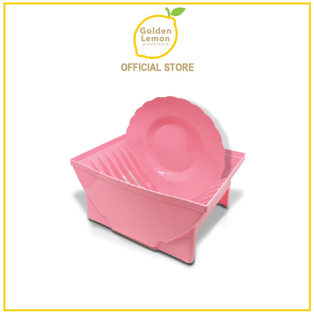 Golden Sunkist Rak Piring Plastik RP 127 Golden Lemon Rak Piring Makan Pink Mulya Jaya