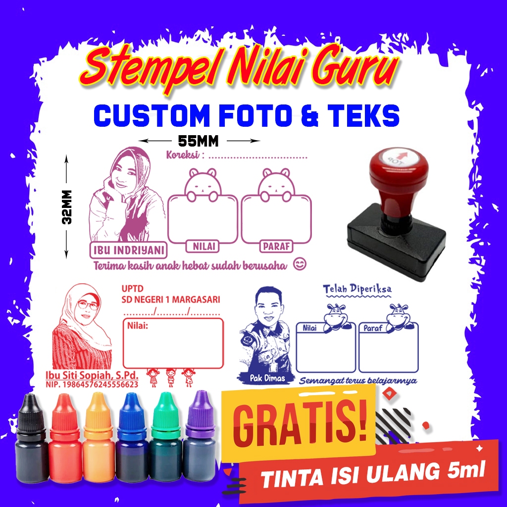 

Stempel Nilai Guru, Stempel Custom Foto dan Teks