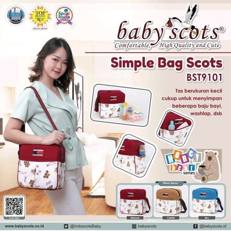 New BABY SCOTS Tas Bayi Kecil / Medium HONEY BEAR Series