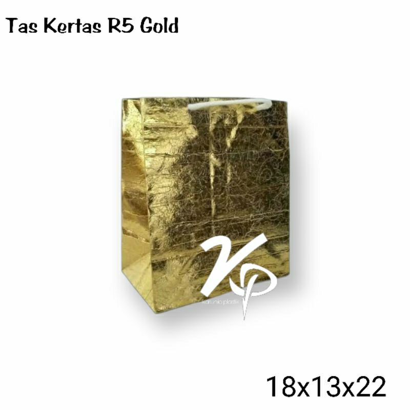 

Tas Kertas, Paper Bag R5 Motif Gold isi 12pcs