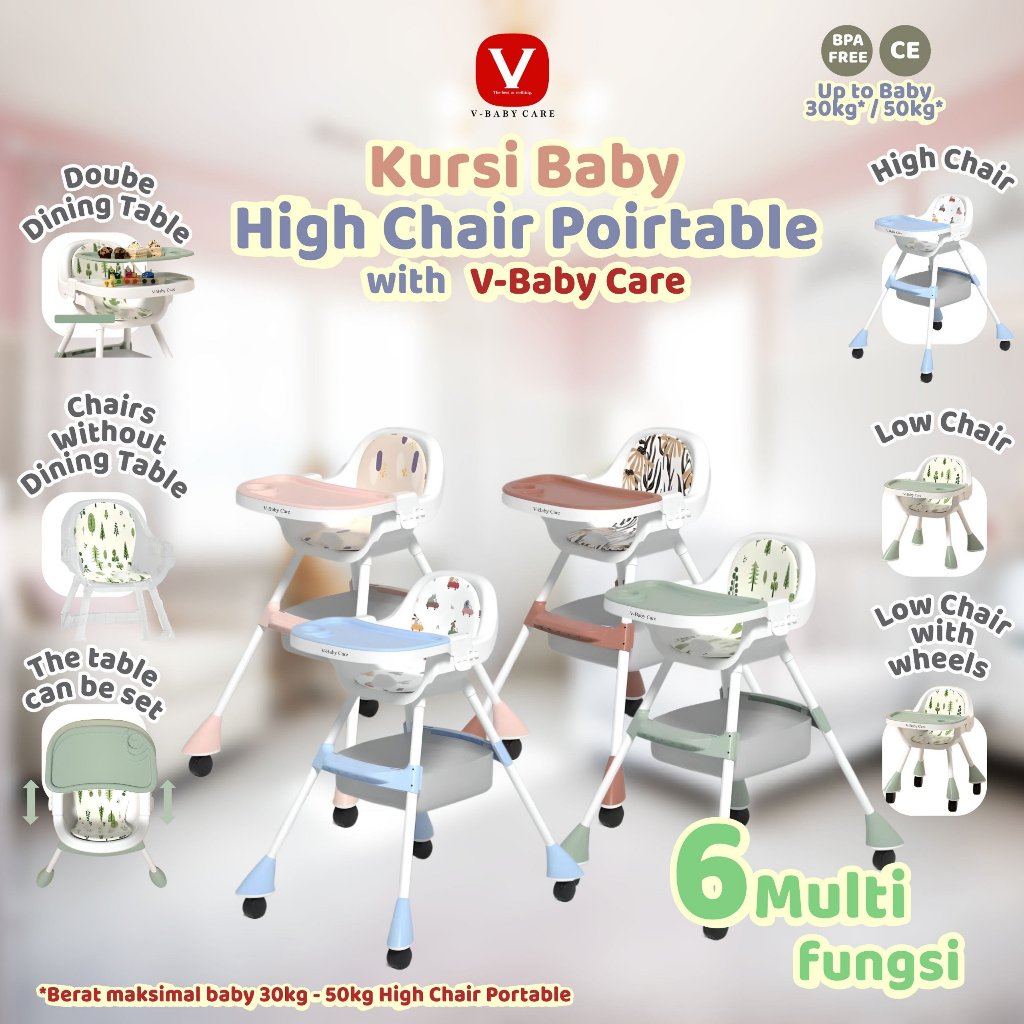 V-BABY CARE Kursi makan bayi / kursi makan bayi multimungsi /Kursi makan balita/baby chair