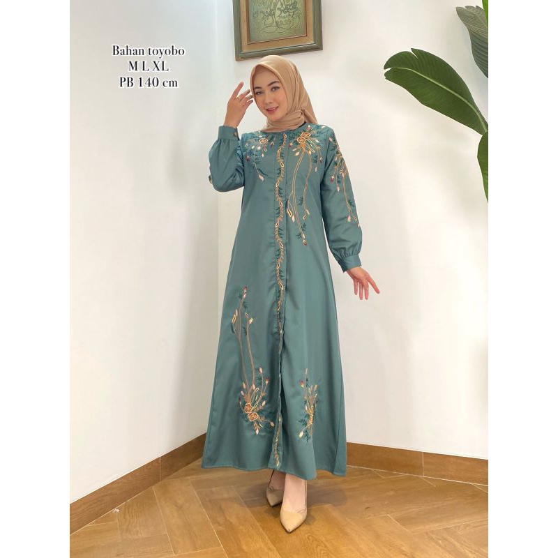 Gamis wanita katun toyobo/Gamis bordir katun