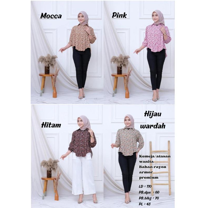 Gendhis06_store// Kemeja Motif Bunga Wanita Kemeja Wanita Terbaru kemeja wanita murah
