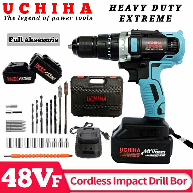 48vf mesin bor impact drill uchiha / bor baterai uchiha / bor tanpa kabel uchiha / bor listrik uchih