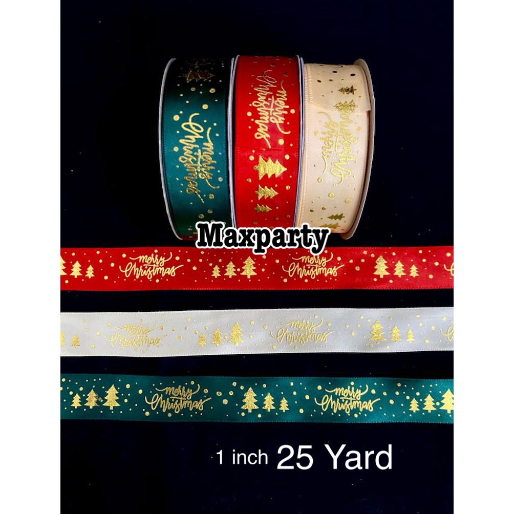 

[KODE X2N2] Pita Hampers Satin Natal Per Roll 25 Yard Emboss