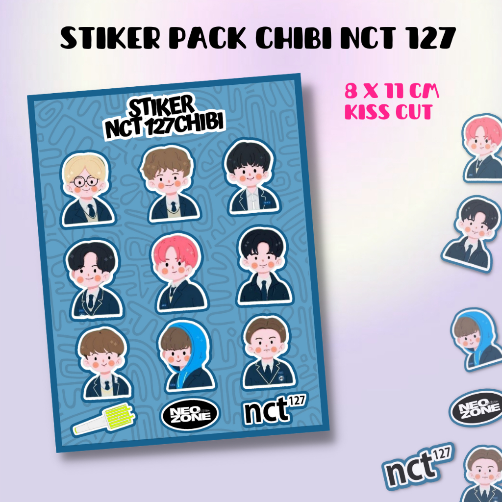 

STIKER CHIBI KARTUN NCT 127 ANTI AIR ANTI LUNTUR