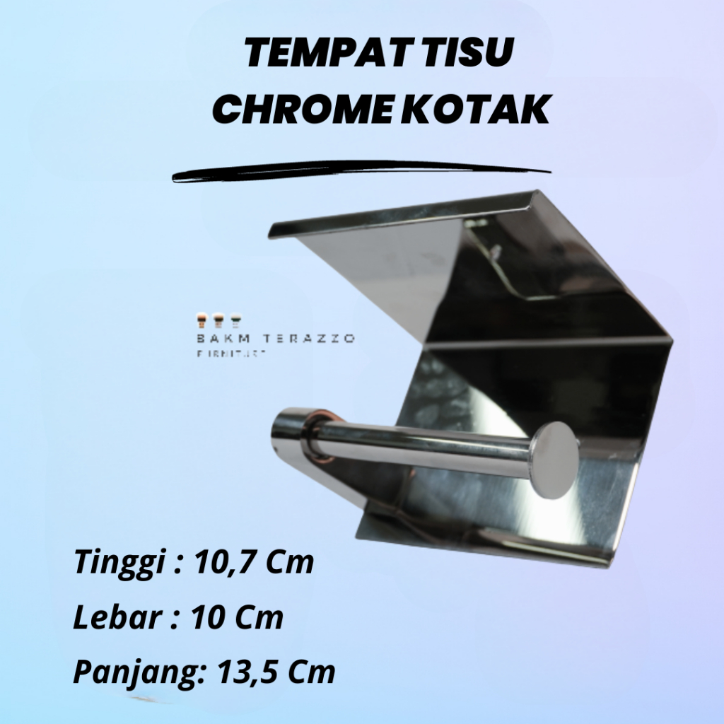 BAK AIR KAMAR MANDI | TEMPAT TISU KAMAR MANDI TOILET | MURAH TERDEKAT | TEMPAT TISU CHROME KOTAK