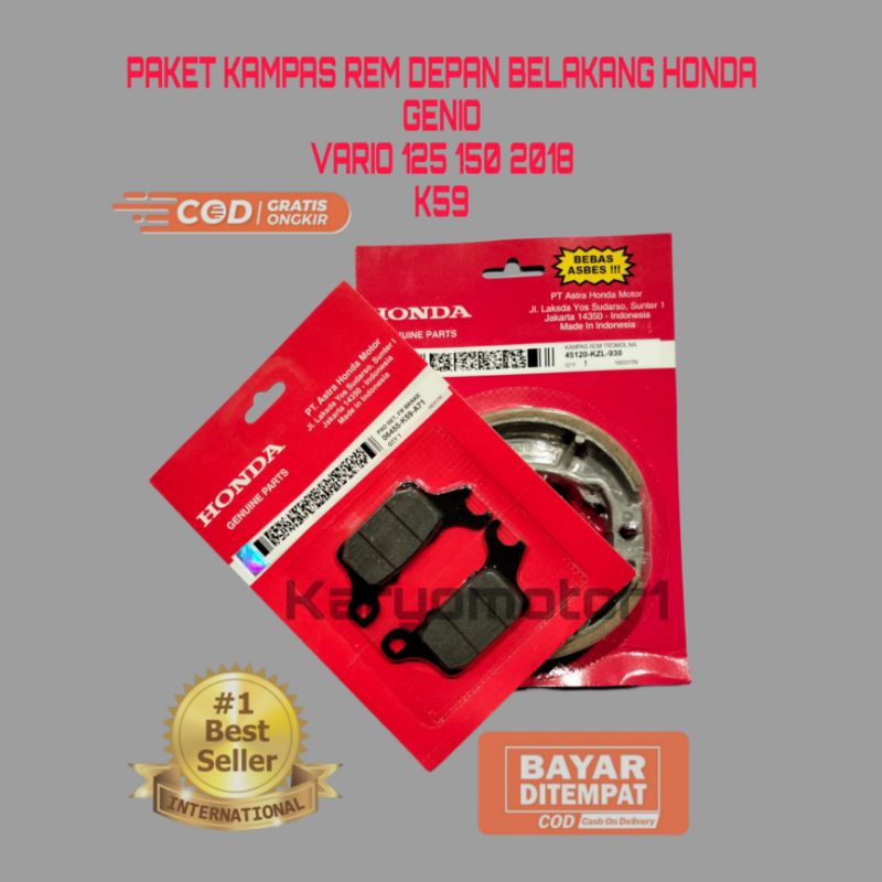 KAMPAS REM TROMOL DAN KAMPAS REM CAKRAM VARIO 150 LED / GENIO