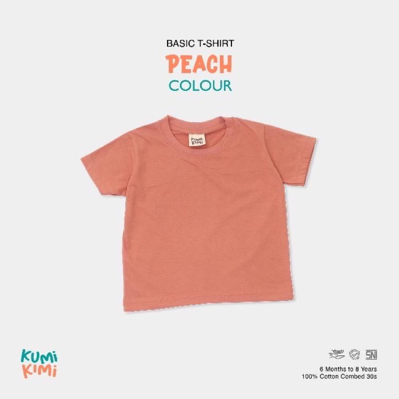 [KUMI KIMI] KAOS POLOS ANAK PREMIUM / KAOS ANAK / BAJU ANAK / PEACH