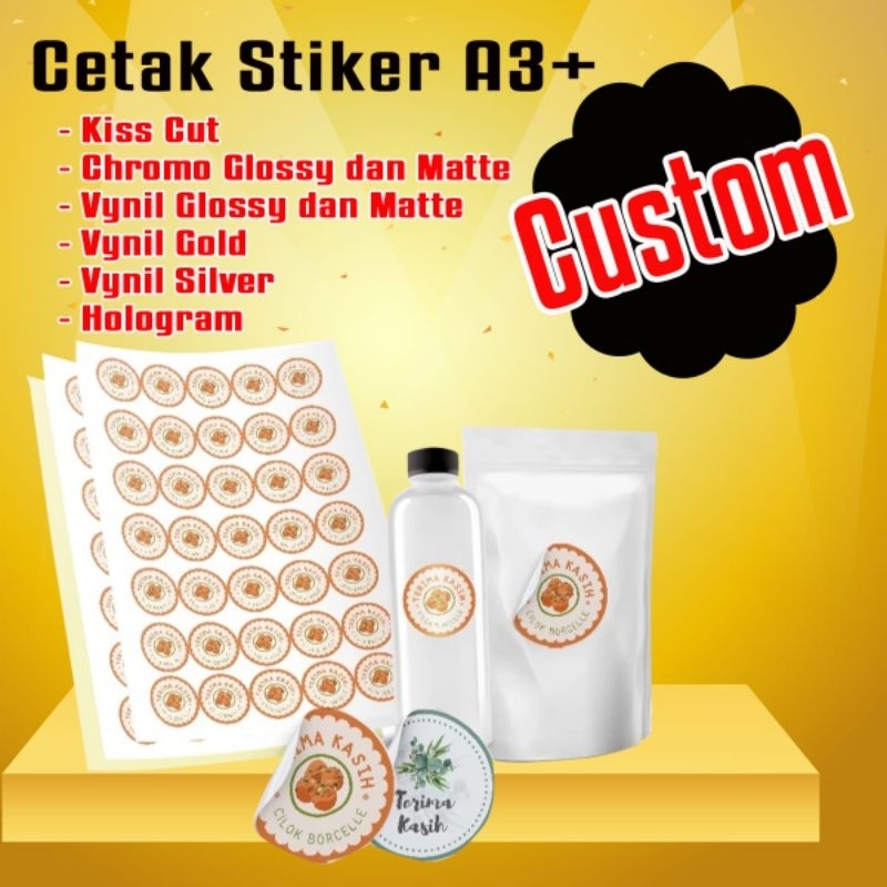 

Cutting Cetak Sticker A3+ Chromo Glossy || Stiker Kromo tanpa cutting