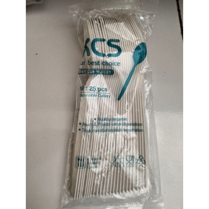 Sendok plastik Putih KCS (isi 25bj)