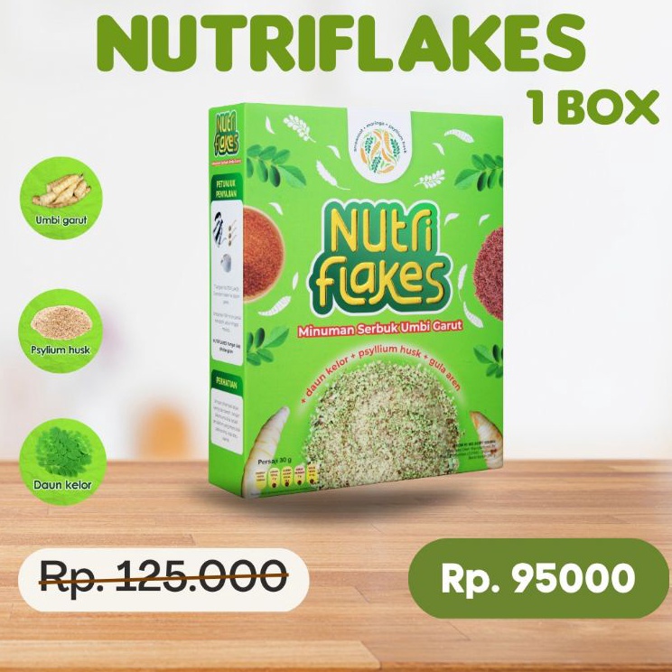 

Murah nampol Cereal Nutriflakes - Original Sereal Umbi Garut Solusi Atasi Asam Lambung Maag Kronis Gerd Suplemen Makanan Diet Isi 280gr