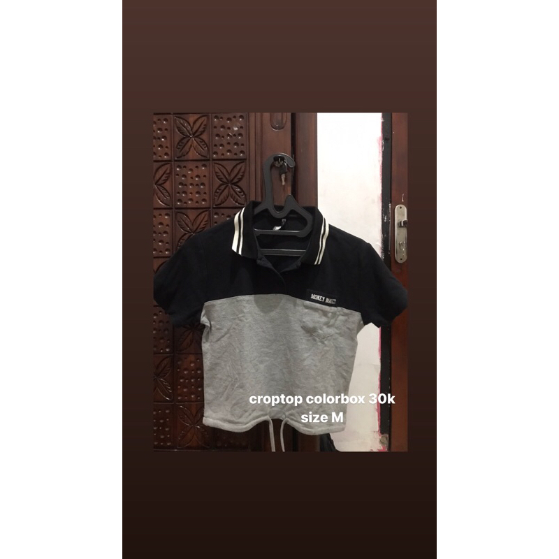 preloved kemeja crop top colorbox