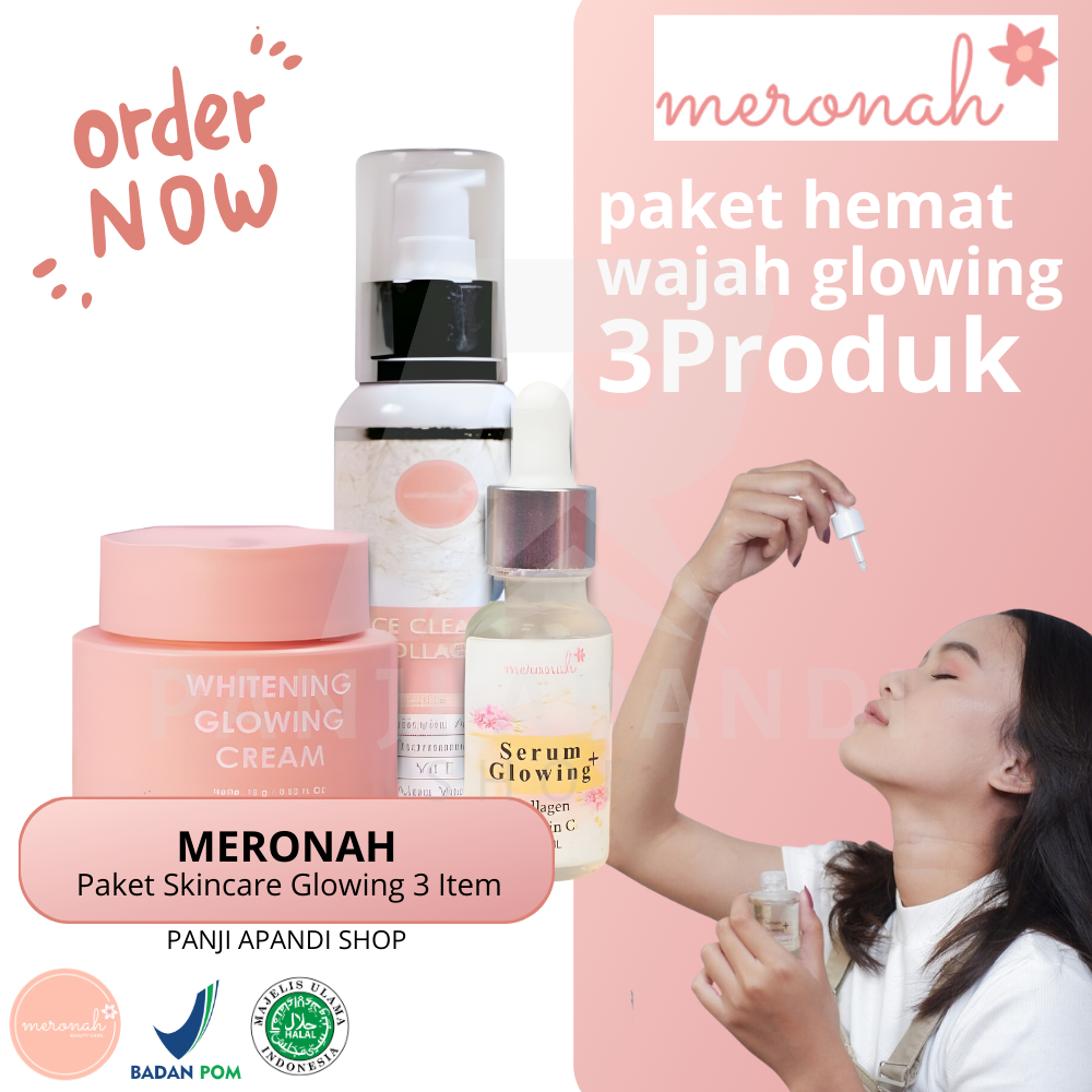 PAKET SKINCARE MERONAH GLOWING HEMAT
