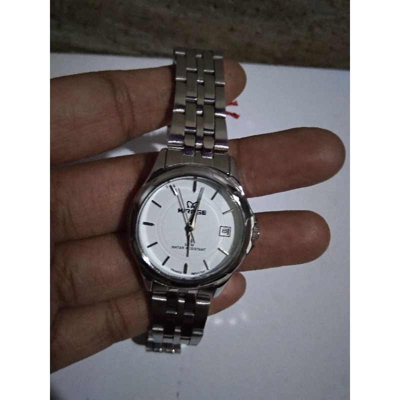 jam tangan mirage rante putih wanita original tahan air jam tangan wanita