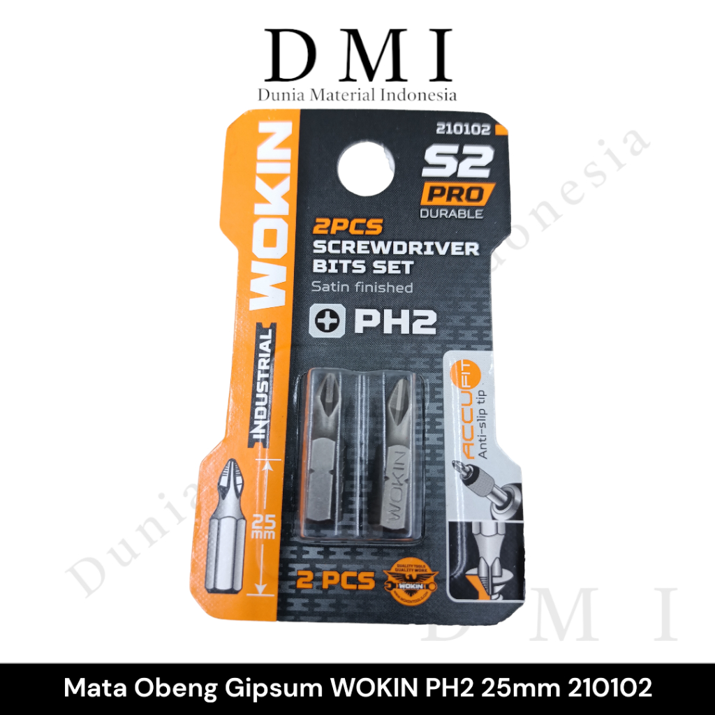 Mata Obeng Gipsum WOKIN (+) Industrial PH2 25mm 210102 | Mata Gpysum