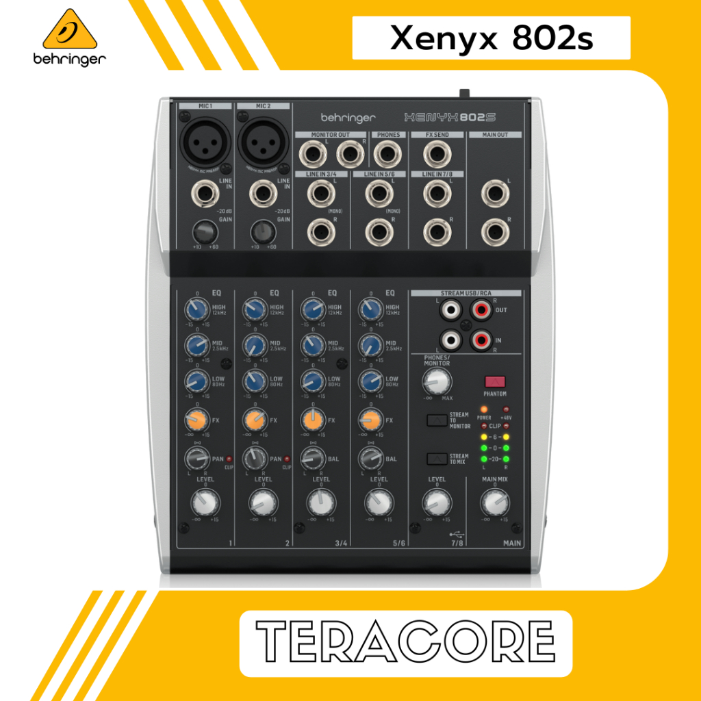 Behringer Xenyx 802S 802 Mixer 4 Channel USB Audio Interface Soundcard