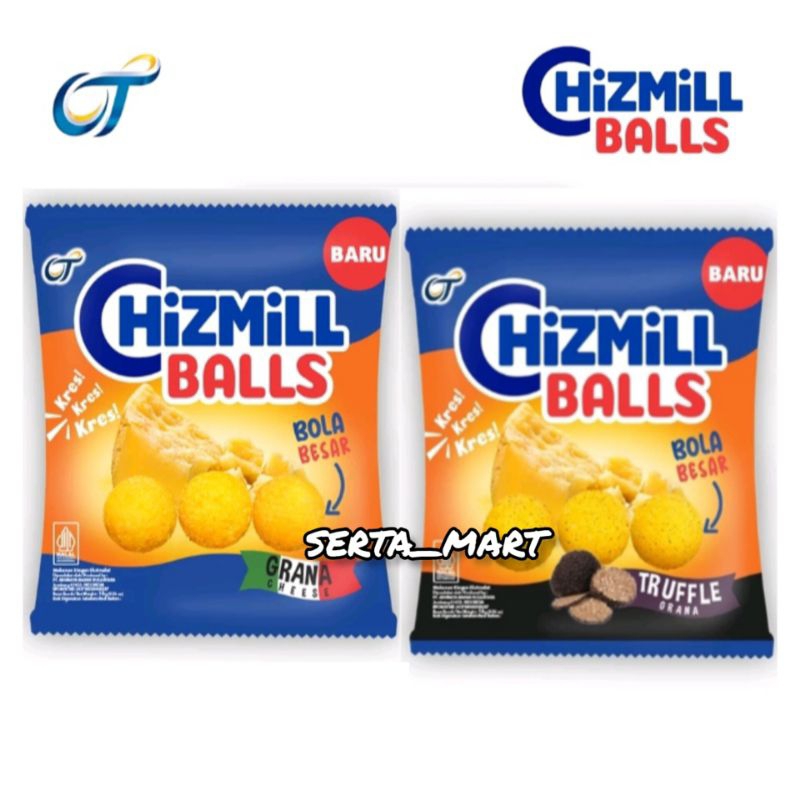 

Chizmill Balls Grana Cheese / Truffle Grana 16gr - Makanan Ringan Ekstrudat