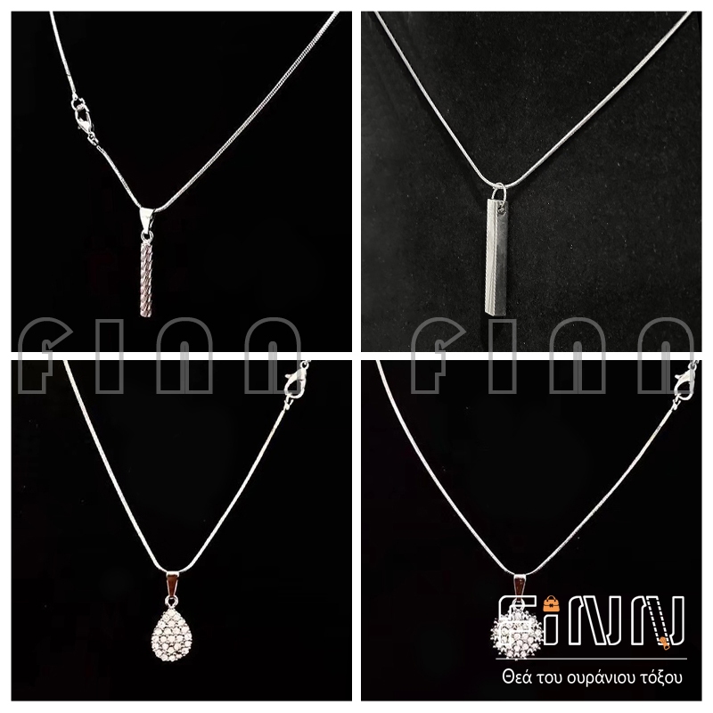 Kalung Liontin Wanita Titanium Silver Aksesoris Hijab Anti Karat Simple Fashion Necklace