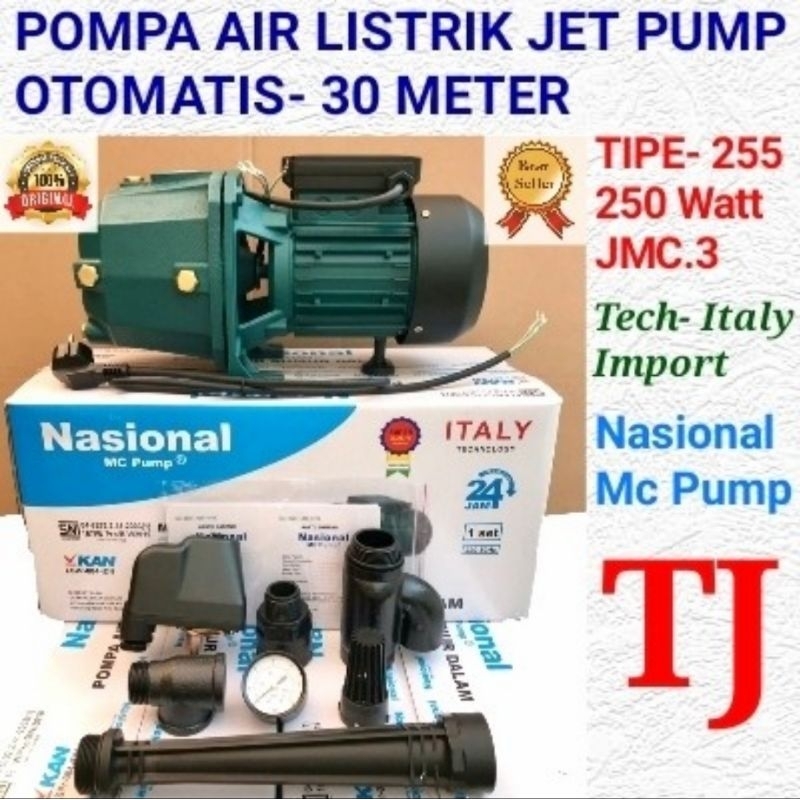 pompa air jet pump otomatis jet pump 255-30 meter dabavon/nasional mc jetpump