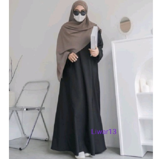 baju Gamis Abaya  turki syari polos hitam dress terbaru jumbo
