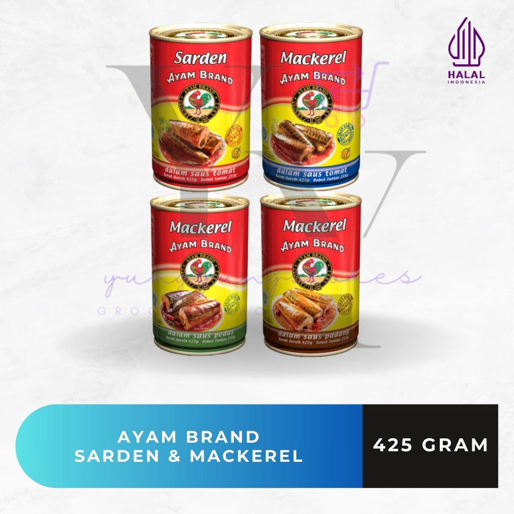 

Ready Stok Ayam Brand Sarden / Mackerel Tomat / Pedas / Padang 425 Gram grosir