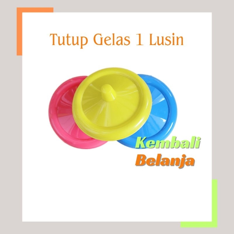 Tutup Gelas Plastik 1 Lusin ( 12 pcs )/ Tutup Gelas Tebal/ Tutup Gelas Cangkir/ Tutup Gelas