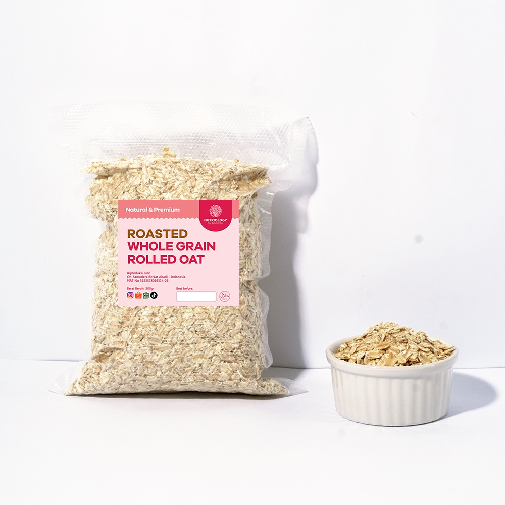 

Rolled Oat panggang 500 gr roasted oatmeal wholegrain Gandum Utuh Kasar Natural Premium Alami